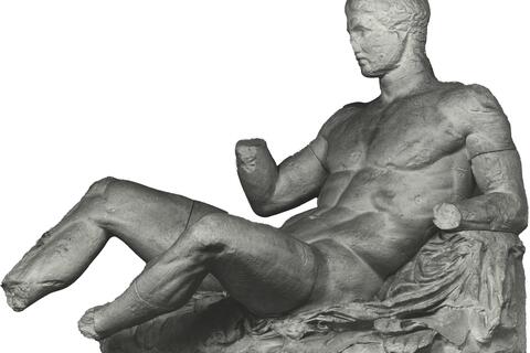 calco di scultura Dioniso, dal frontone Est del Partenone 526 photo