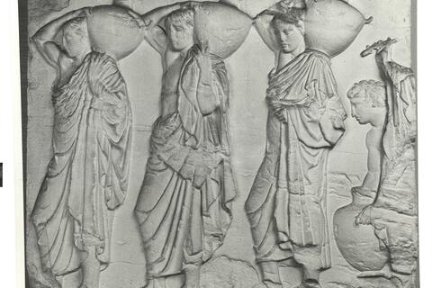 calco di scultura Idrofori: fregio del lato nord del Partenone 547 photo