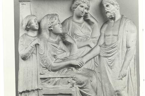 calco di scultura Stele funeraria di Damasistrata 702 photo