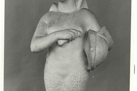 calco di scultura Statua di sirena funeraria con lira 714 photo