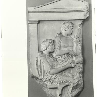 calco di scultura Frammento di stele funeraria: scena di saluto 378 photo