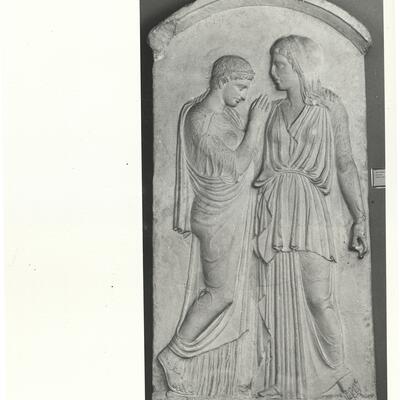 calco di scultura Stele funeraria di Krito e Timarista 381 photo