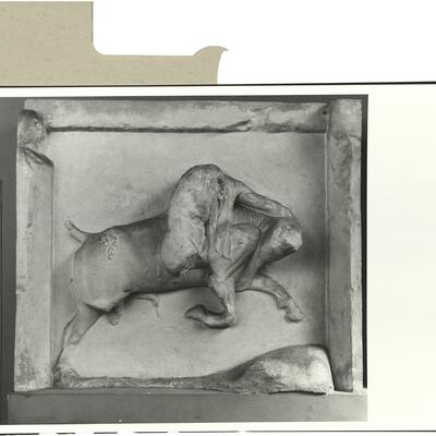 calco di scultura Metopa de lato Sud dell'Ephaisteion: Teseo e il toro di Maratona 398 photo