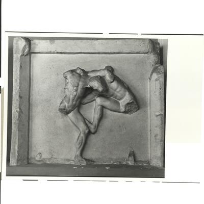 calco di scultura Metopa del lato Sud dell'Ephaisteion: Teseo e Minotauro 399 photo