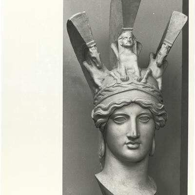 calco di scultura Testa di Athena Parthenos. Ricostruzione di W. Amelung 451 photo