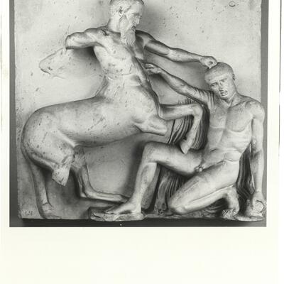 calco di scultura Lapita afferrato per i capelli da un Centauro, metopa XXX del lato Sud 521 photo