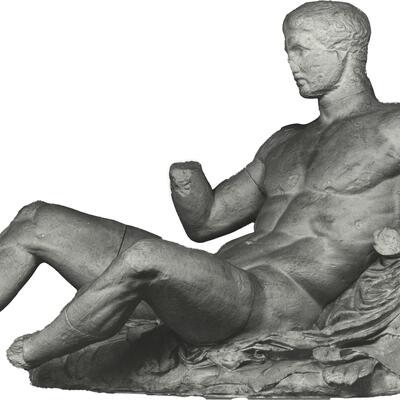 calco di scultura Dioniso, dal frontone Est del Partenone 526 photo