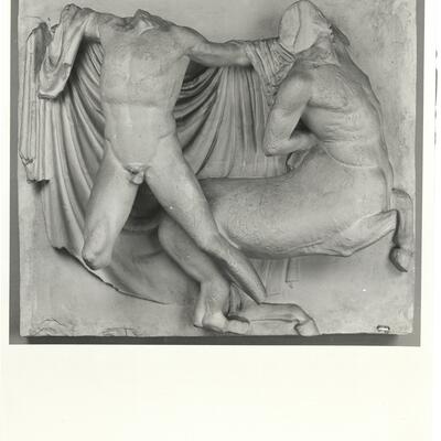 calco di scultura Lapita che afferra per i capelli un centauro: metopa XXVII Sud del Partenone 543 photo