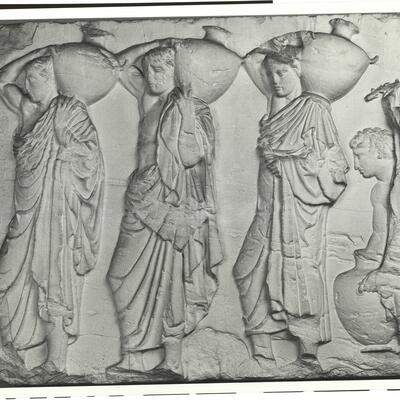calco di scultura Idrofori: fregio del lato nord del Partenone 547 photo
