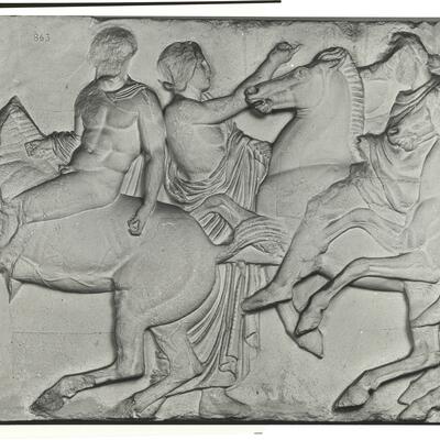 calco di scultura Cavalieri, fregio del lato Nord 552 photo