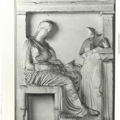 calco di scultura Stele funeraria di Phrasikleia 570 photo