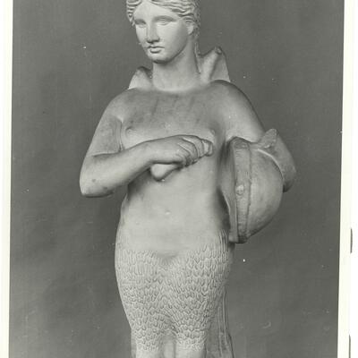 calco di scultura Statua di sirena funeraria con lira 714 photo