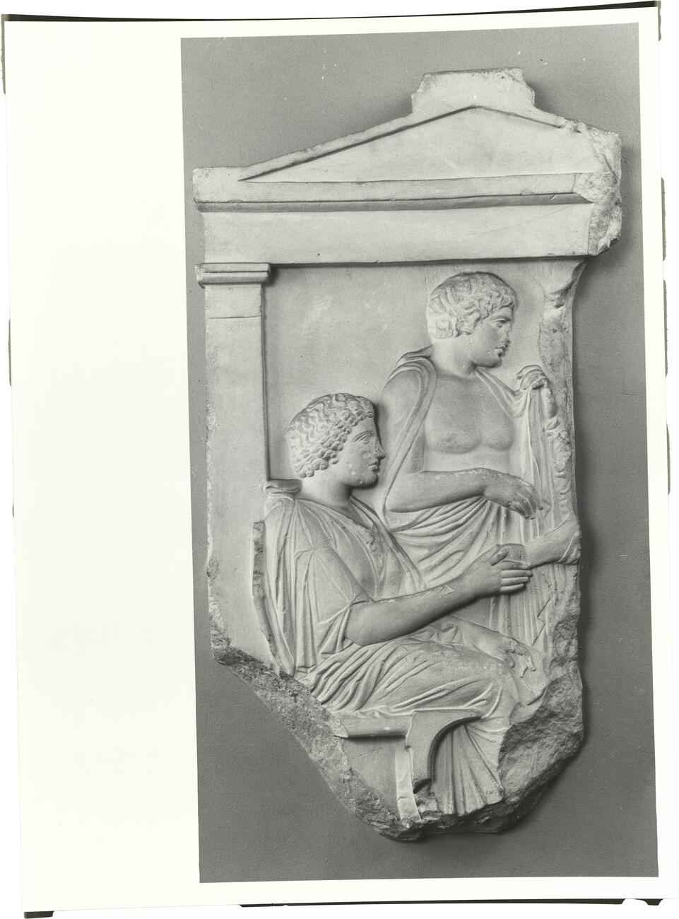 calco di scultura Frammento di stele funeraria: scena di saluto 378 photo
