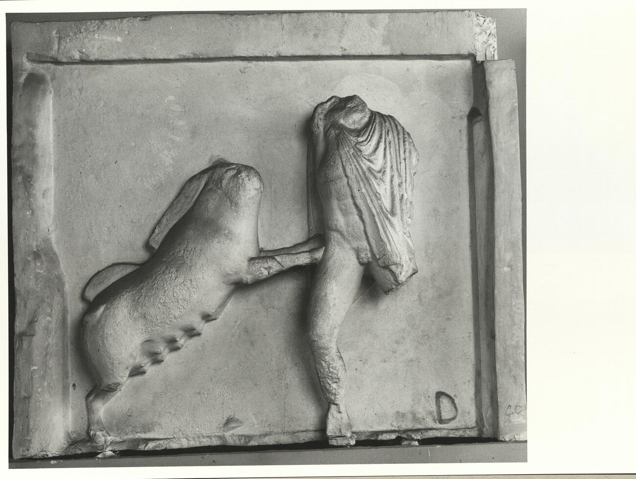 calco di scultura Metopa del lato Nord dell'Ephaisteion: Teseo e la scrofa di Crommion 401 photo