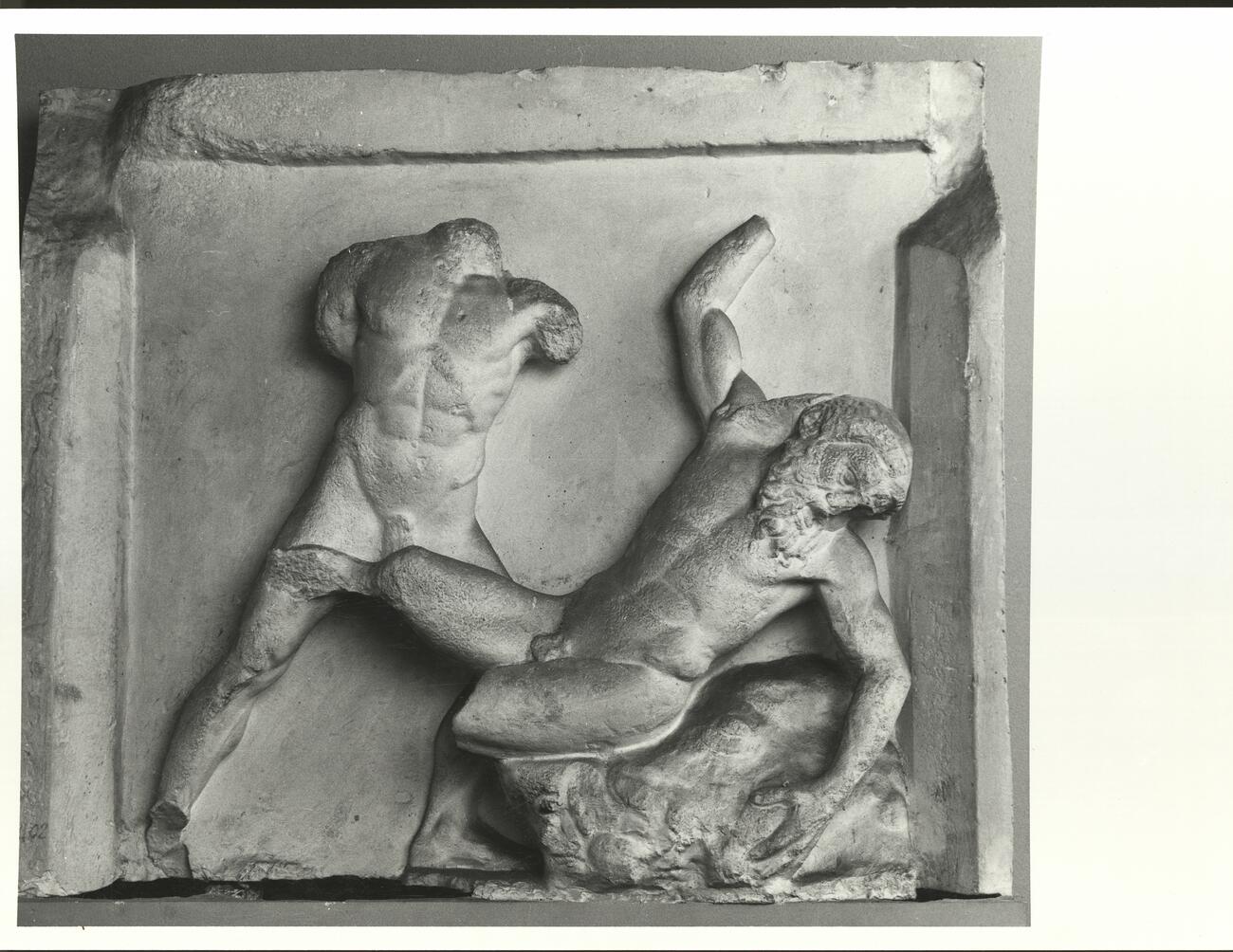 calco di scultura Metopa del lato Nord dell'Ephaisteion: Teseo e Skiron 402 photo