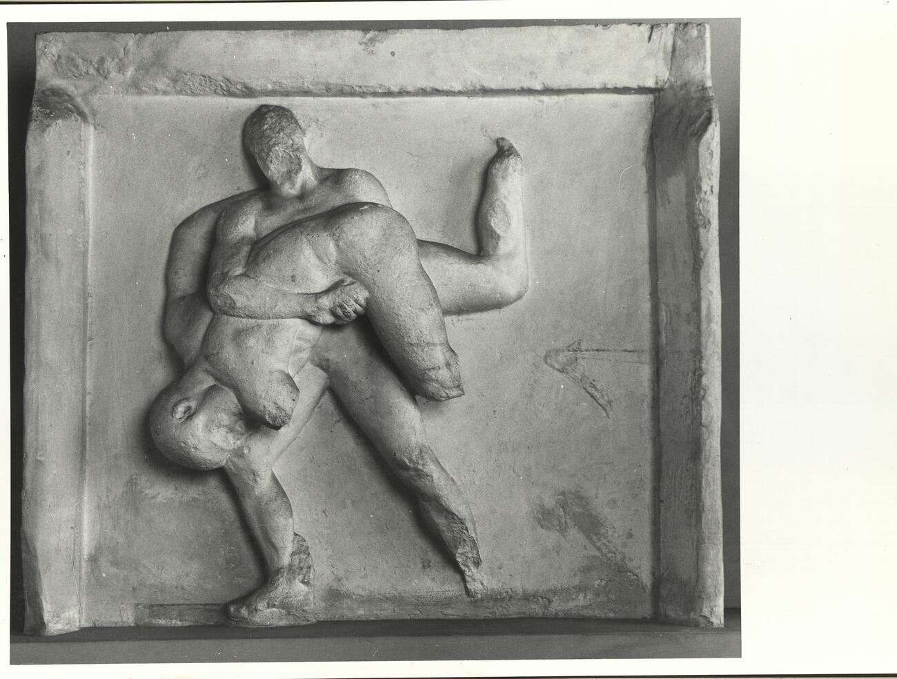 calco di scultura Metopa del lato Est dell'Ephaisteion: Teseo e Kerkyon 403 photo