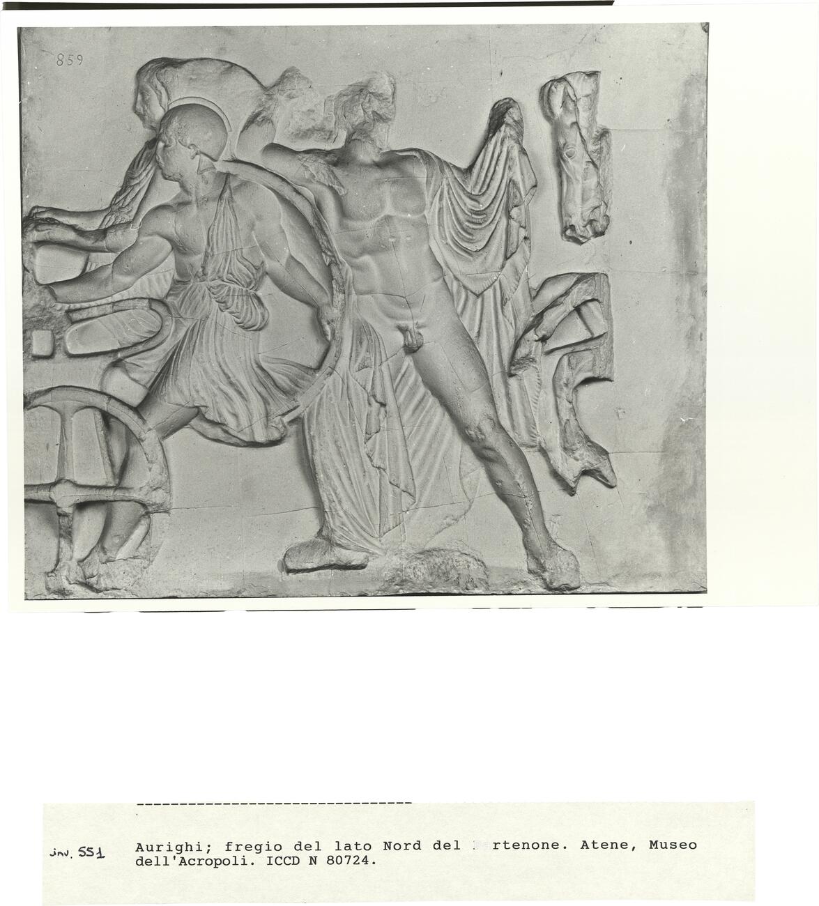 calco di scultura Aurighi: fregio del lato nord del Partenone 551 photo