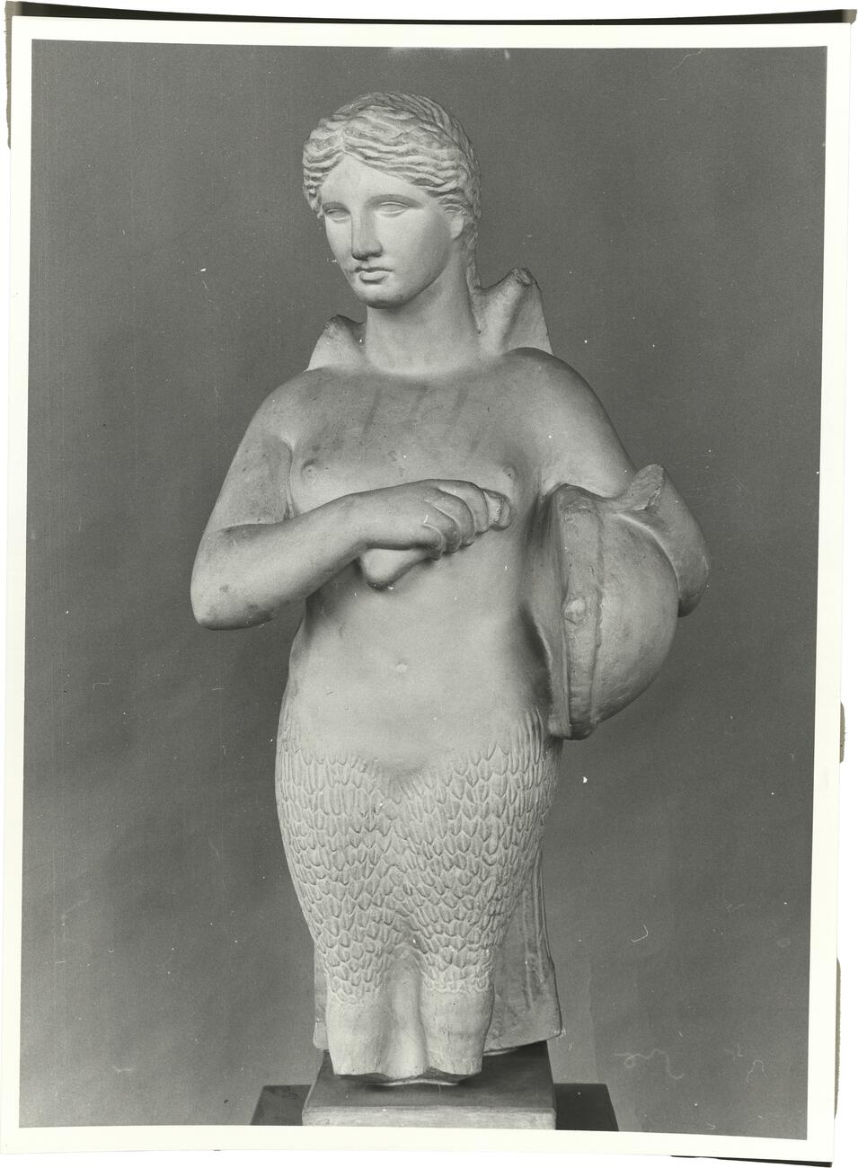 calco di scultura Statua di sirena funeraria con lira 714 photo